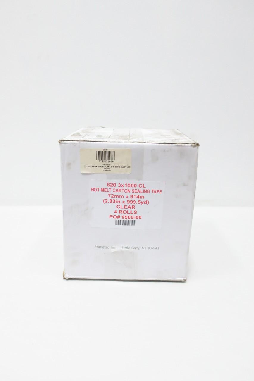 BOX OF 4 PRIMETAC 620 HOT MELT CARTON SEALING TAPE 2.83IN X 999.5YD