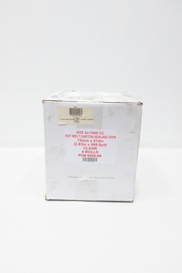 BOX OF 4 PRIMETAC 620 HOT MELT CARTON SEALING TAPE 2.83IN X 999.5YD