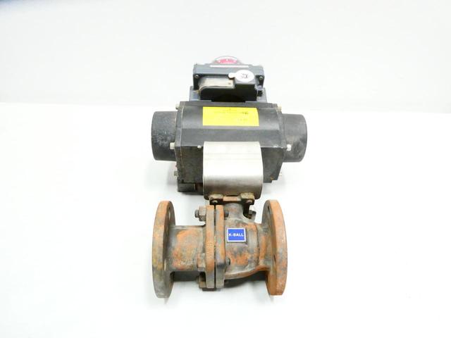 KEYSTONE F190 F89U-009 TXP-M21GNEM PNEUMATIC STEEL FLANGED CONTROL VALVE 1-1/2IN