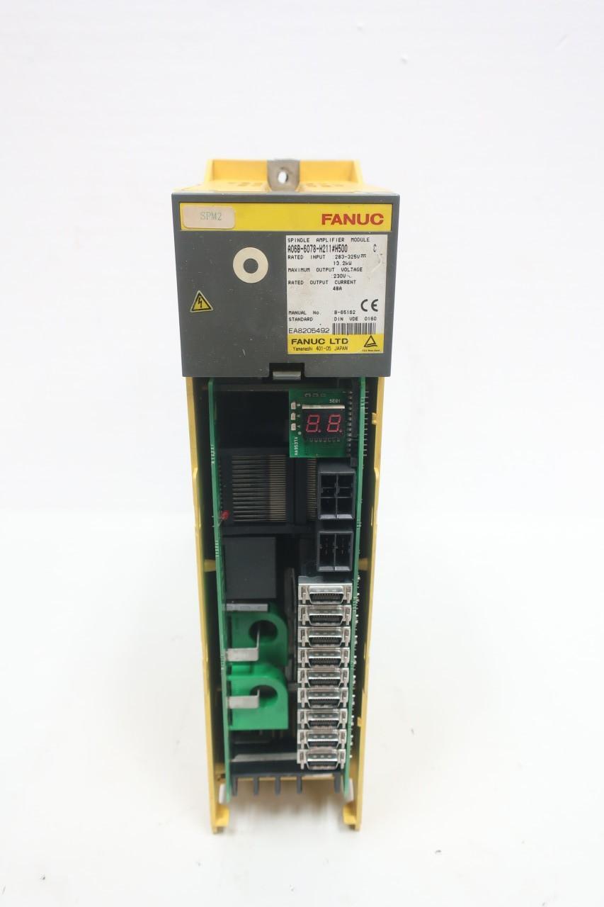 FANUC A06B-6078-H211#H500 SPINDLE AMPLIFIER MODULE 283-325V-DC 230V-AC 13.2KW
