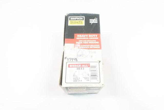 BOX OF 20 SIMPSON WA62500 ANCHOR BOLT 5/8IN X 5IN