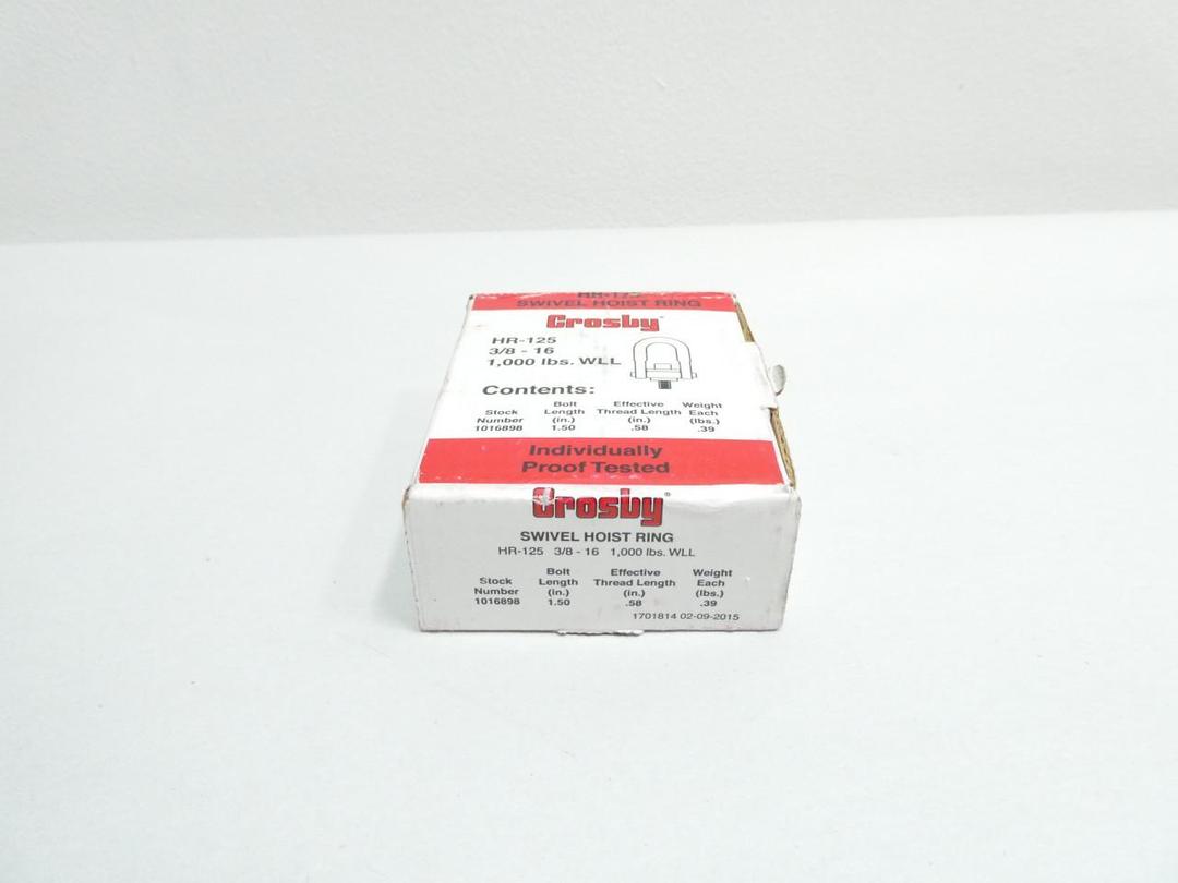 CROSBY HR-125 SWIVEL HOIST RING 3/8-16