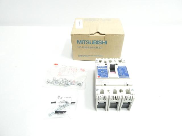 MITSUBISHI NF100-SWU3060 MOLDED CASE CIRCUIT BREAKER 3P 60A AMP 220V-AC