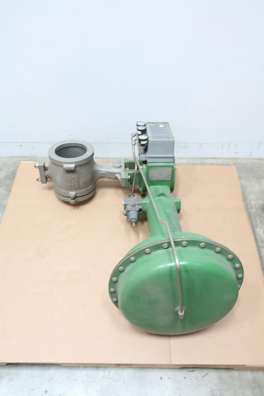 FISHER V100 VEE-BALL 1051 SIZE 60 3610J STAINLESS WAFER CONTROL VALVE 6IN 600