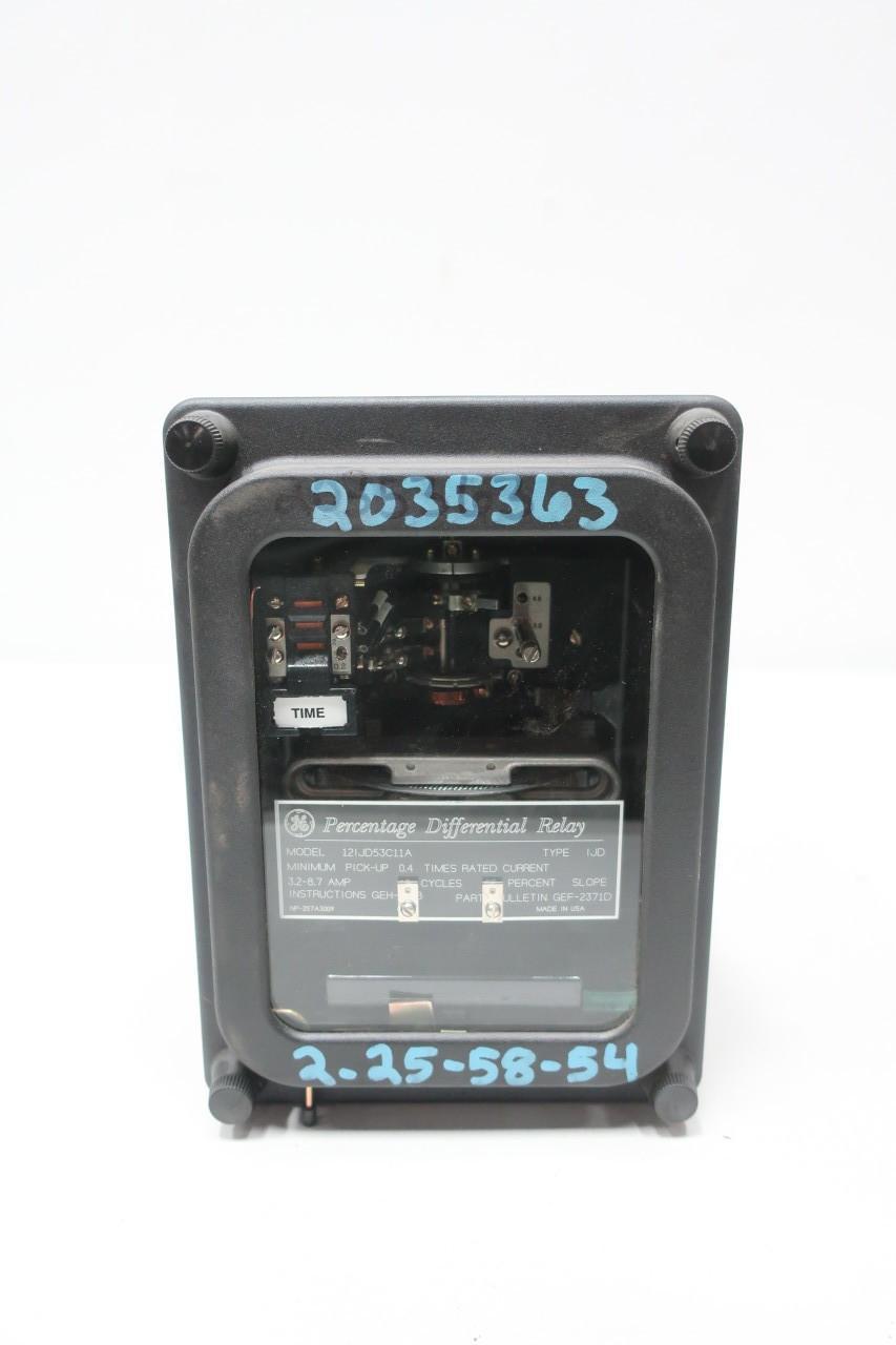 GENERAL ELECTRIC GE 12IJD53C11A PERCENTAGE DIFFERENTIAL RELAY 3.2-8.7A