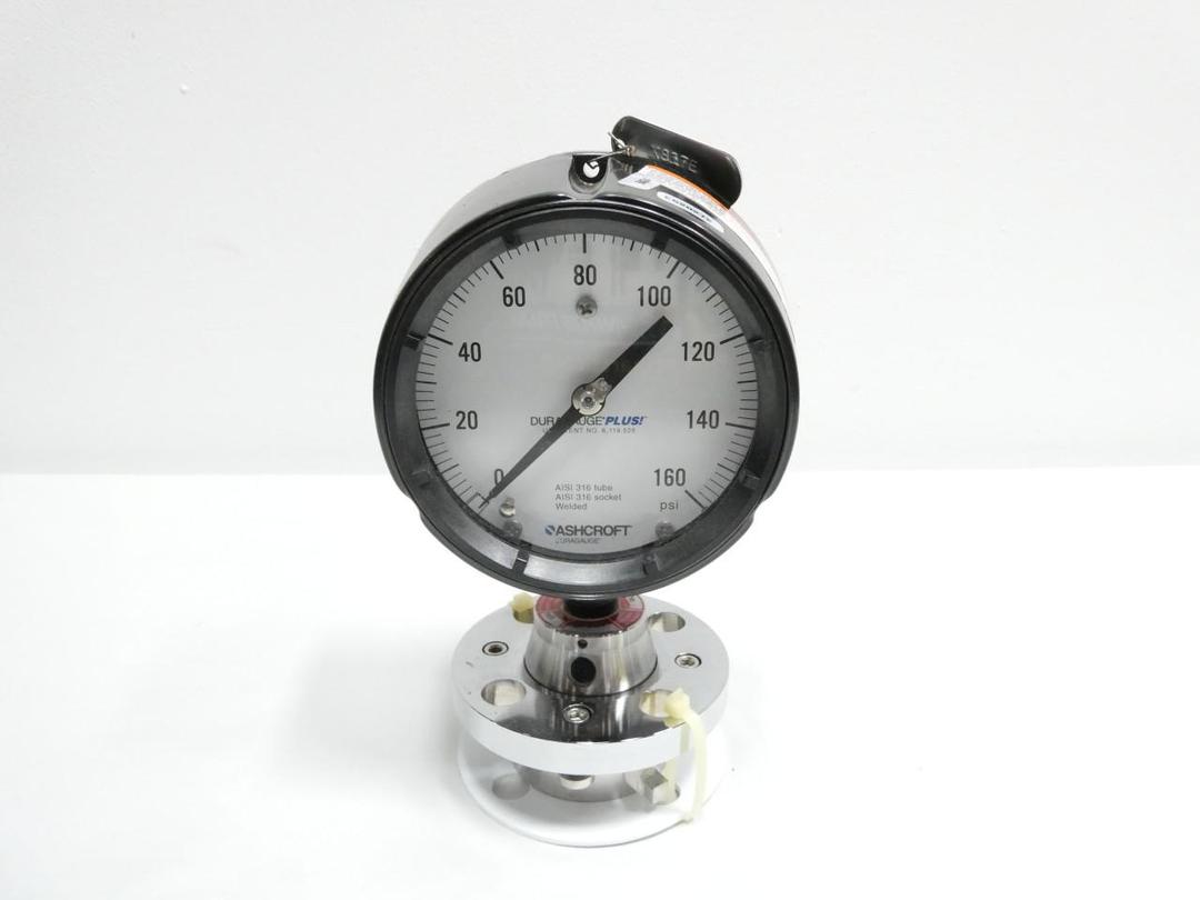 ASHCROFT 45-1279-SS-04L-160# PRESSURE GAUGE 4-1/2IN 0-160PSI 1/2IN NPT