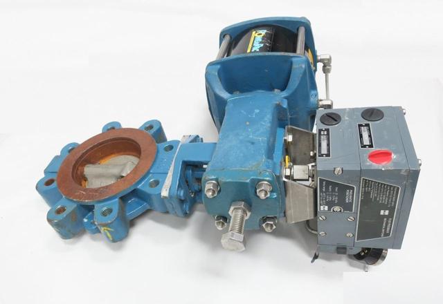 DEZURIK BHP POWERRAC BLX V100 R100 PNEUMATIC STEEL LUGGED CONTROL VALVE 4IN 150