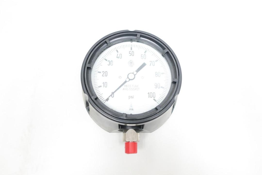 MCDANIEL CONTROLS MPB/SAD AB31024 PRESSURE GAUGE 4-1/2IN 0-100PSI 1/4IN NPT