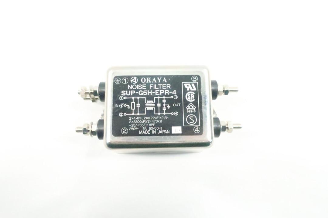 OKAYA SUP-G5H-EPR-4 NOISE FILTER 5A AMP 250V-AC