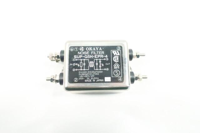 OKAYA SUP-G5H-EPR-4 NOISE FILTER 5A AMP 250V-AC