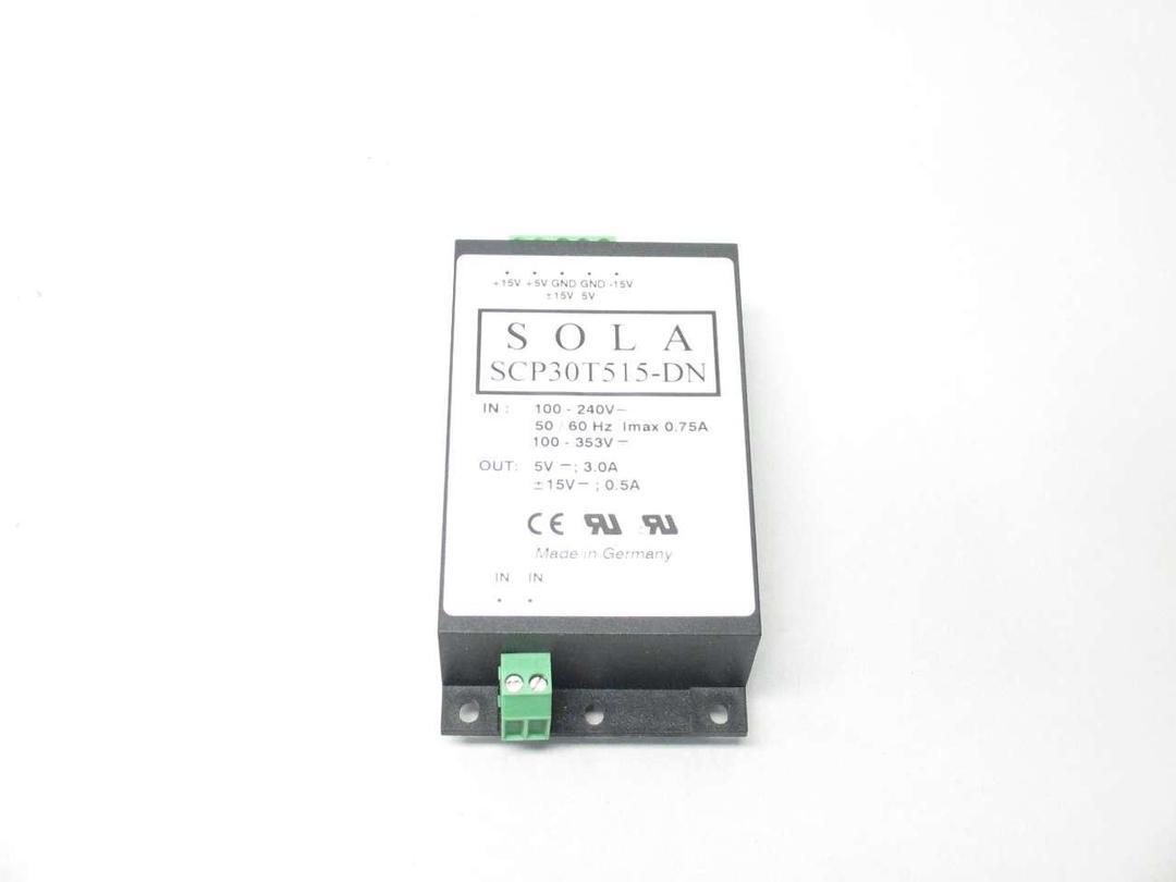 SOLA SCP30T515-DN 100-240V-DC 5/15V-DC 3A AMP POWER SUPPLY D510157